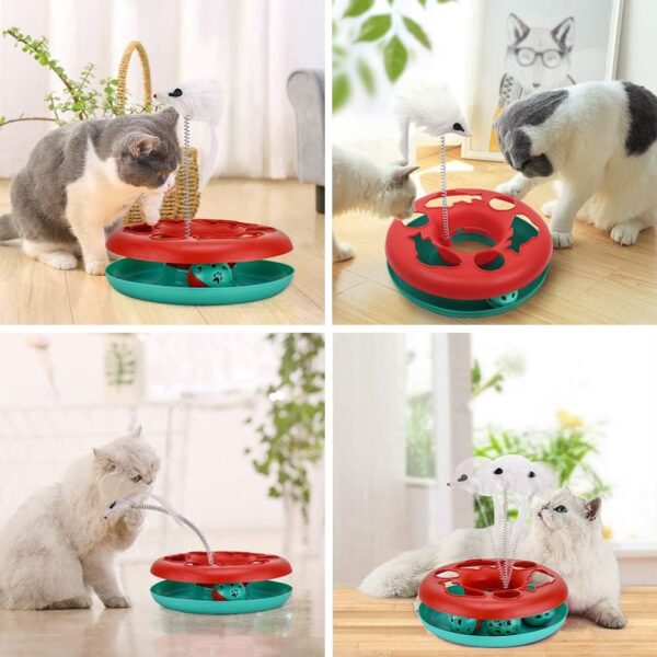 Cat Toys Cat Toys For Indoor Cats Interactive Kitten Toys Roller Tracks With Catnip Spring Pet Toy With Exercise Balls Teaser Mouse - Image 4