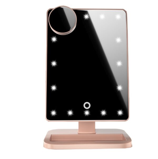 Touch Screen Makeup Mirror With 20 LED Light Bluetooth Music Speaker 10X Magnifying Mirrors Lights - Image 2