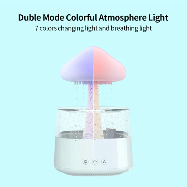 New Arrival Rain Cloud Humidifier Rain Drip Aromatherapy Essential Oil Air Diffuser 450ml 7 Colors Mushroom Humidifier - Image 10