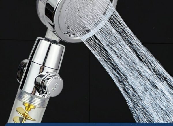 Internet Celebrity Small Waist Supercharged Shower Head Twin-turbo Pressurized Propeller Multifunctional Fan Shower Shower Head - Image 5