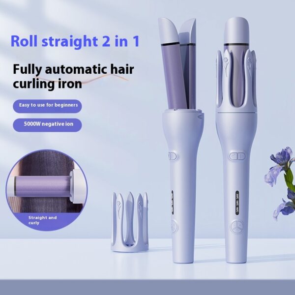 New 2 In 1 Automatic Hair Curler Straightener Negative Ion Electric Ceramic Fast Heating Rotating Magic Curler - Image 5