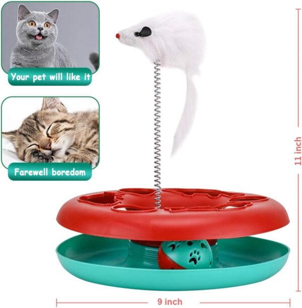 Cat Toys Cat Toys For Indoor Cats Interactive Kitten Toys Roller Tracks With Catnip Spring Pet Toy With Exercise Balls Teaser Mouse - Image 6