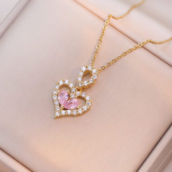 Exquisite Luxury Rhinestone Crystal Heart Pendants Necklaces For Women Party Jewelry Gifts Fashion Jewelry - Image 5