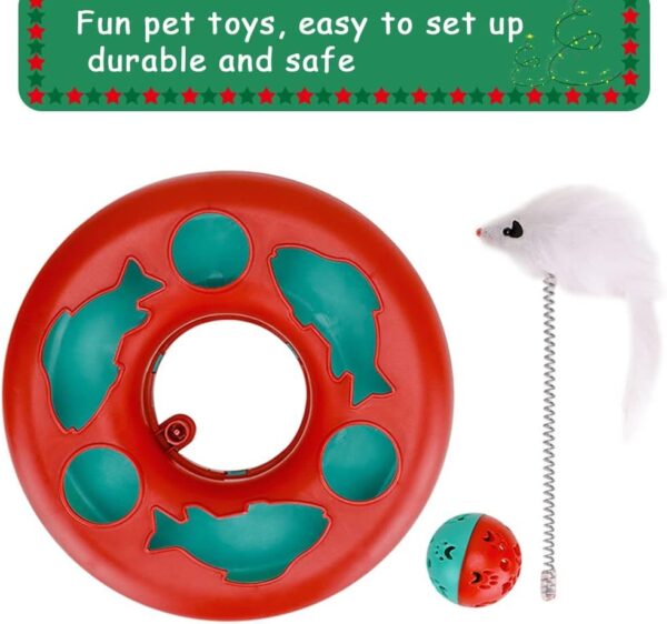 Cat Toys Cat Toys For Indoor Cats Interactive Kitten Toys Roller Tracks With Catnip Spring Pet Toy With Exercise Balls Teaser Mouse - Image 7