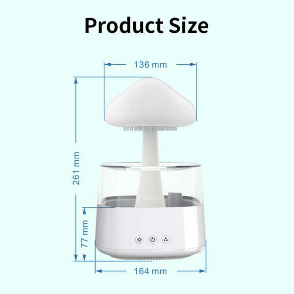 New Arrival Rain Cloud Humidifier Rain Drip Aromatherapy Essential Oil Air Diffuser 450ml 7 Colors Mushroom Humidifier - Image 8