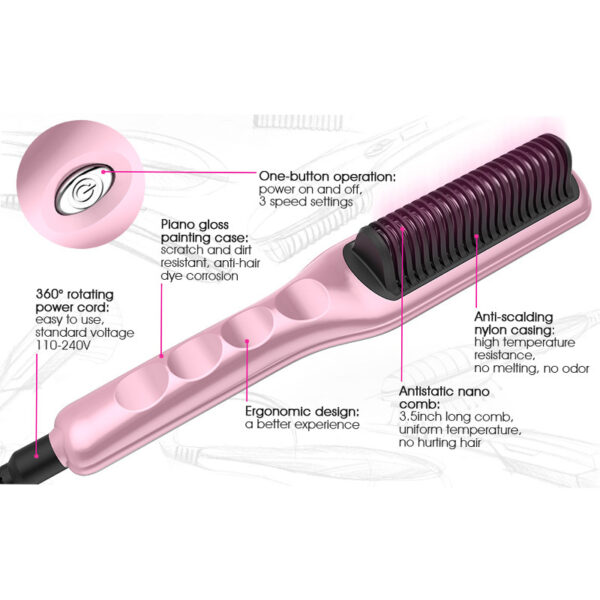 Hair Curler And Straightener Dual-use Straight Comb Electric Hair Straightener - Image 4