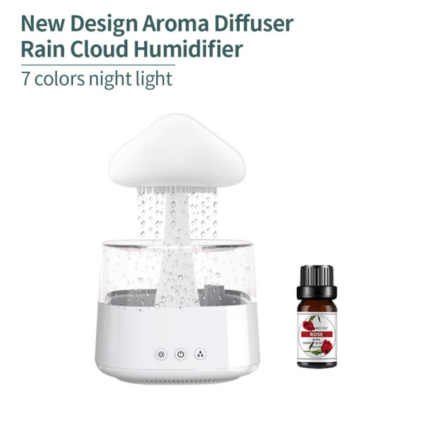 New Arrival Rain Cloud Humidifier Rain Drip Aromatherapy Essential Oil Air Diffuser 450ml 7 Colors Mushroom Humidifier - Image 5