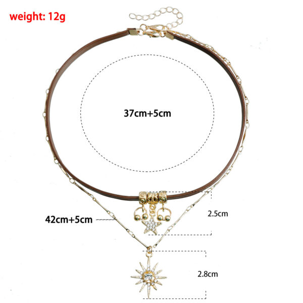 Vintage Sunflower Stars Necklace Women's Personalized Pendant Necklace Fashion Jewelry - Image 7