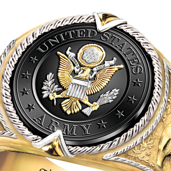 New Badge Slogan This We'll Defend Men's Two-tone Ring - Image 2