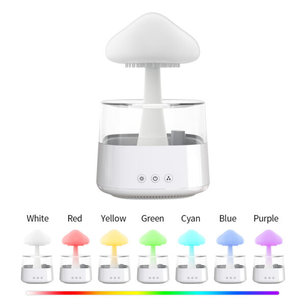 New Arrival Rain Cloud Humidifier Rain Drip Aromatherapy Essential Oil Air Diffuser 450ml 7 Colors Mushroom Humidifier - Image 9